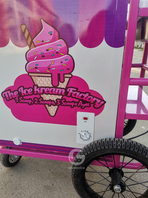 Gepersonaliseerde ijsjes Push Carts ijsjes trolley mobiele voedselmandje met paraplu