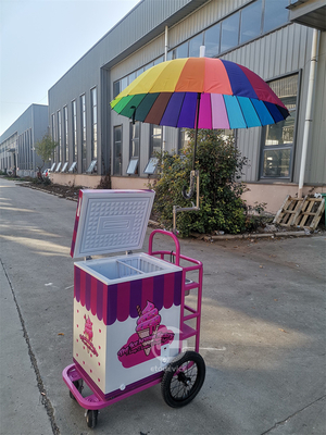 Europe Standard Street Mobile ijsstand Vending ijsmandje met vriezer