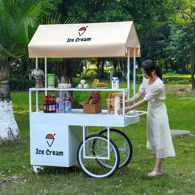 200w Outdoor IJssap Koffie Push Cart 1200x600x2200mm Op maat