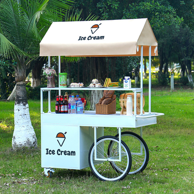 200w Outdoor IJssap Koffie Push Cart 1200x600x2200mm Op maat