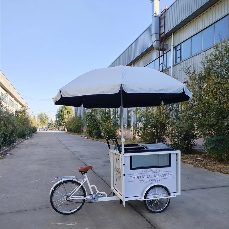 Elektrische Italiaanse ijsjeswagen driewieler 220V/380V Spanning 220*87*240cmcm Grootte