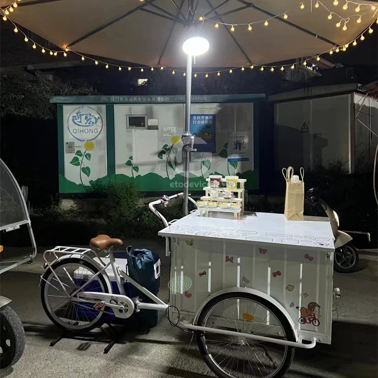 200 kg capaciteit aangepast kleur Fast Food Cart Fiets Elektrische Voedsel IJs Truck
