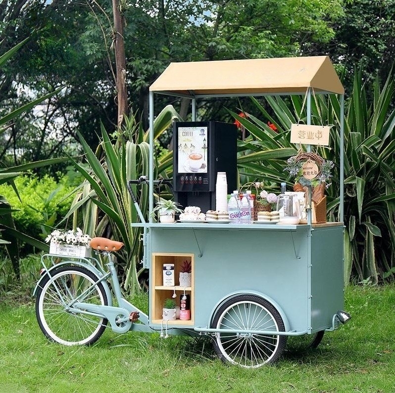 Mobiele zakelijke driewielfiets Design Fast Food Motor driewiel voor voedsel- en drankwinkels