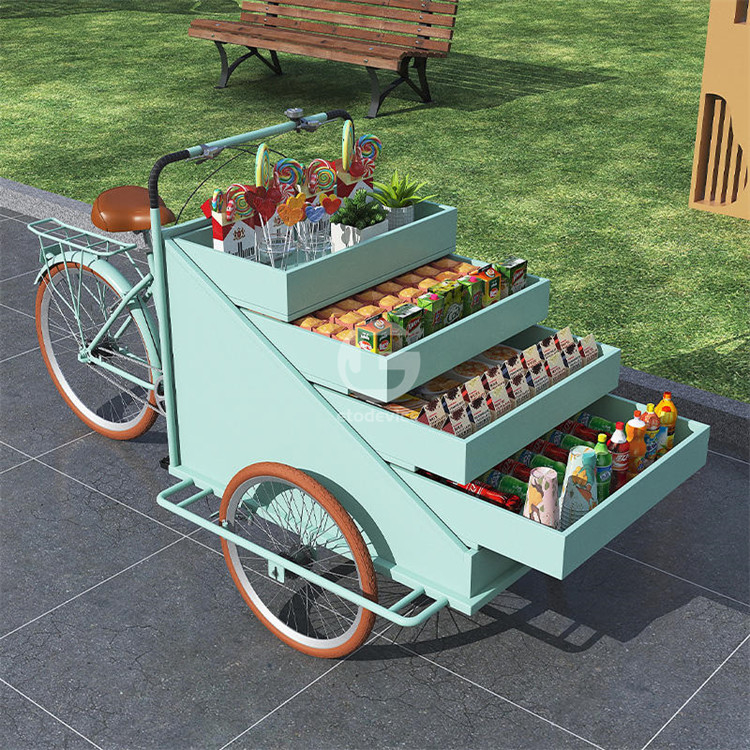 Groentenverwerkende fabriek Mobiele koffiefietskar met L200.00cm*W95.00cm*H110.00cm