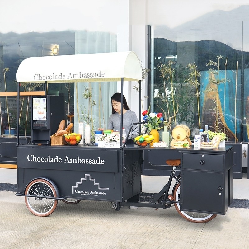 Terrainonderhoud Volledige keuken Outdoor mobiele driewiel voedseltruck voor 1-2 personen