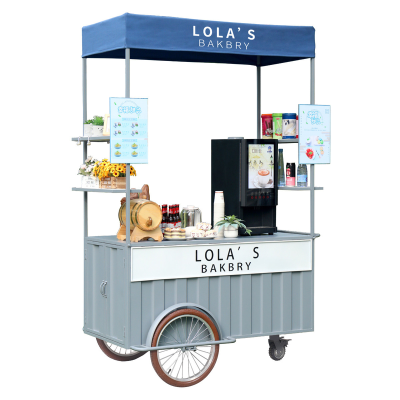110v/220v Spanning Outdoor Fast Food Kiosk Ice Cream Bike voor outdoor snackverkoop