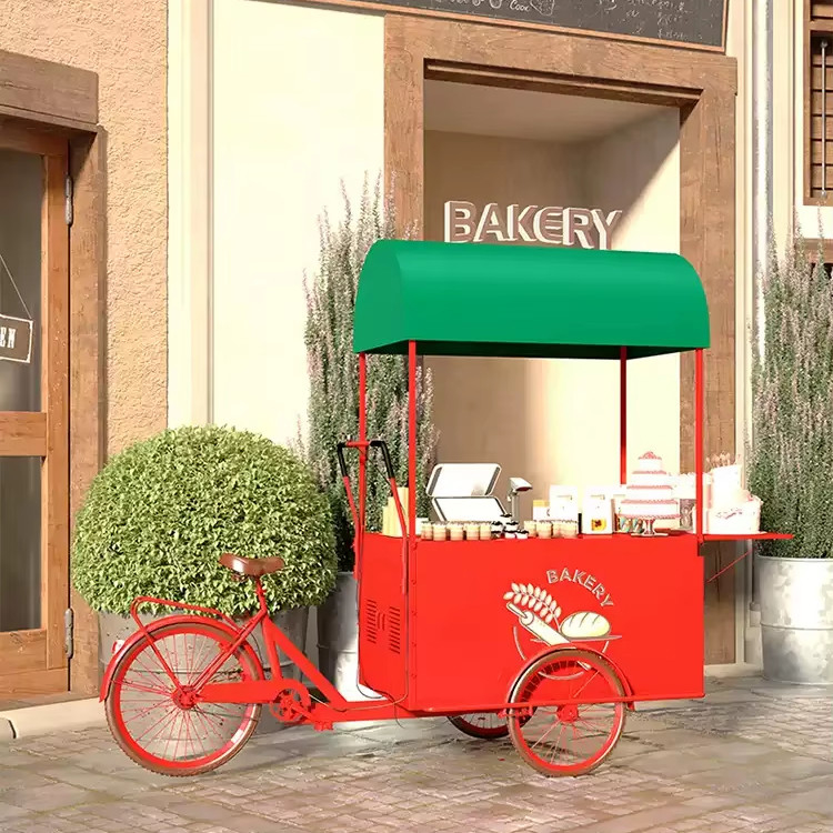 Food Cake Display Tricycle Perfect voor gepersonaliseerde voedselverkoop en ijslevering