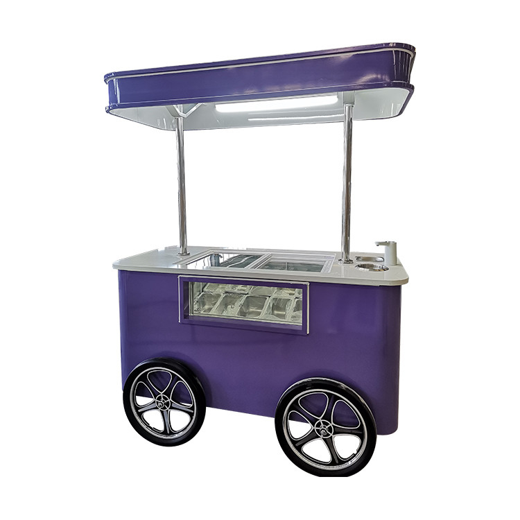 Op maat gemaakte straat snack ijsmandje vriezer mini pushmandje mobiele voedselmandjes